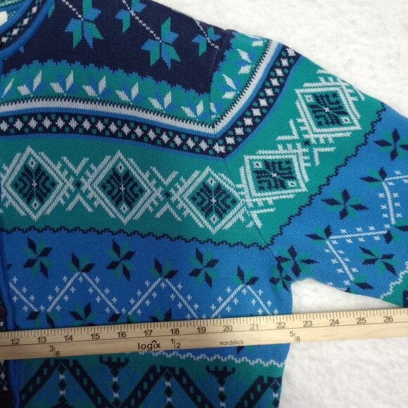 Vintage First Issue Womens L Button Up Sweater Cardigan Aztec Southwest Cotton - Picture 5 of 16